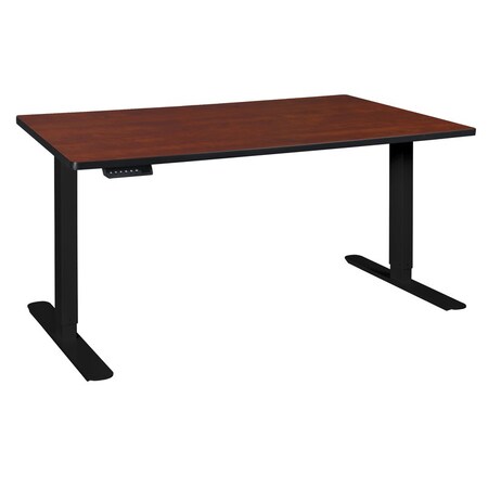 Regency Adjustable Desk Esteem 66" Height Adjustable Power Desk, Cherry/Black HAD6624CHBK